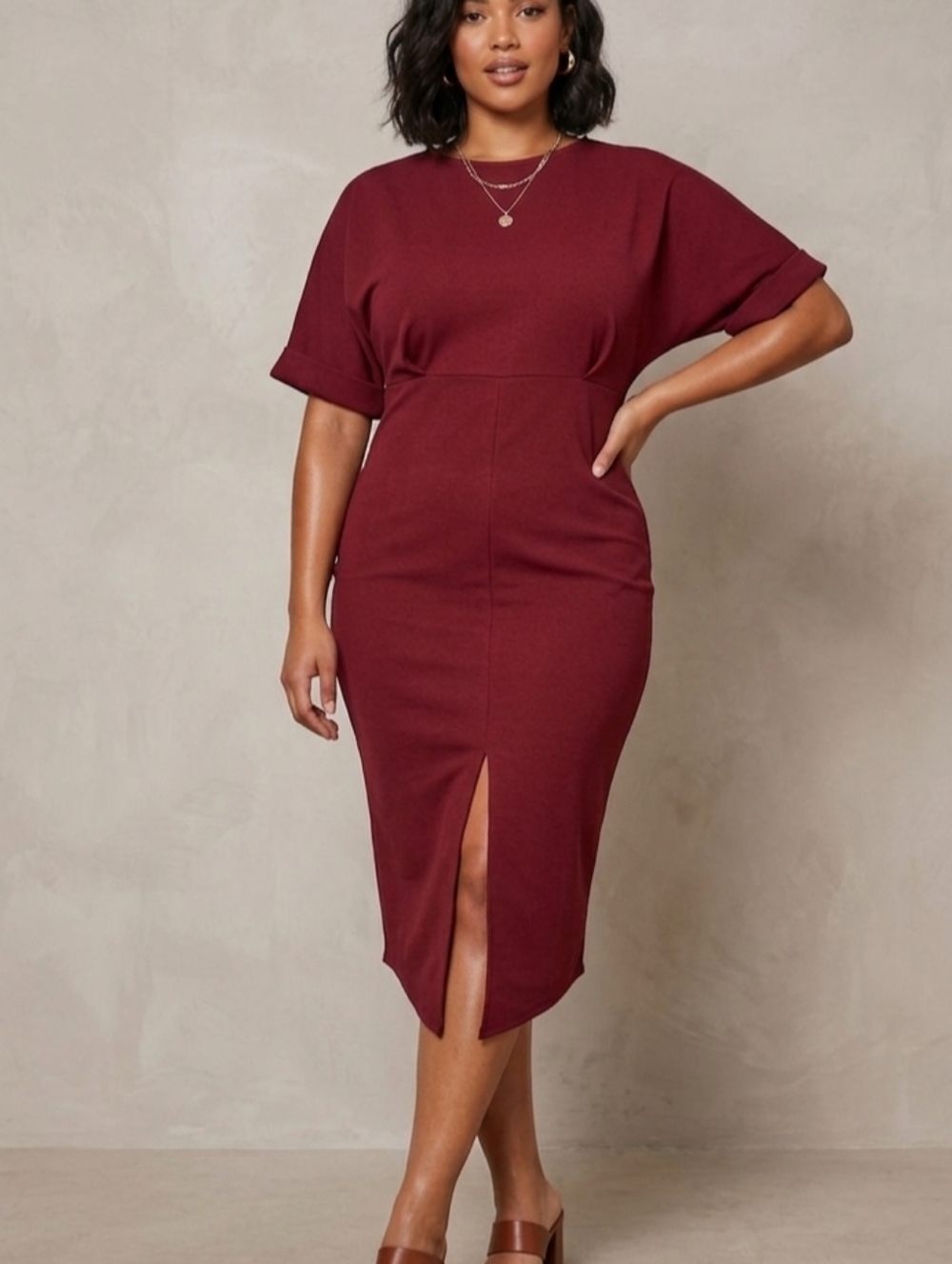 Boohoo Red Midi Dress